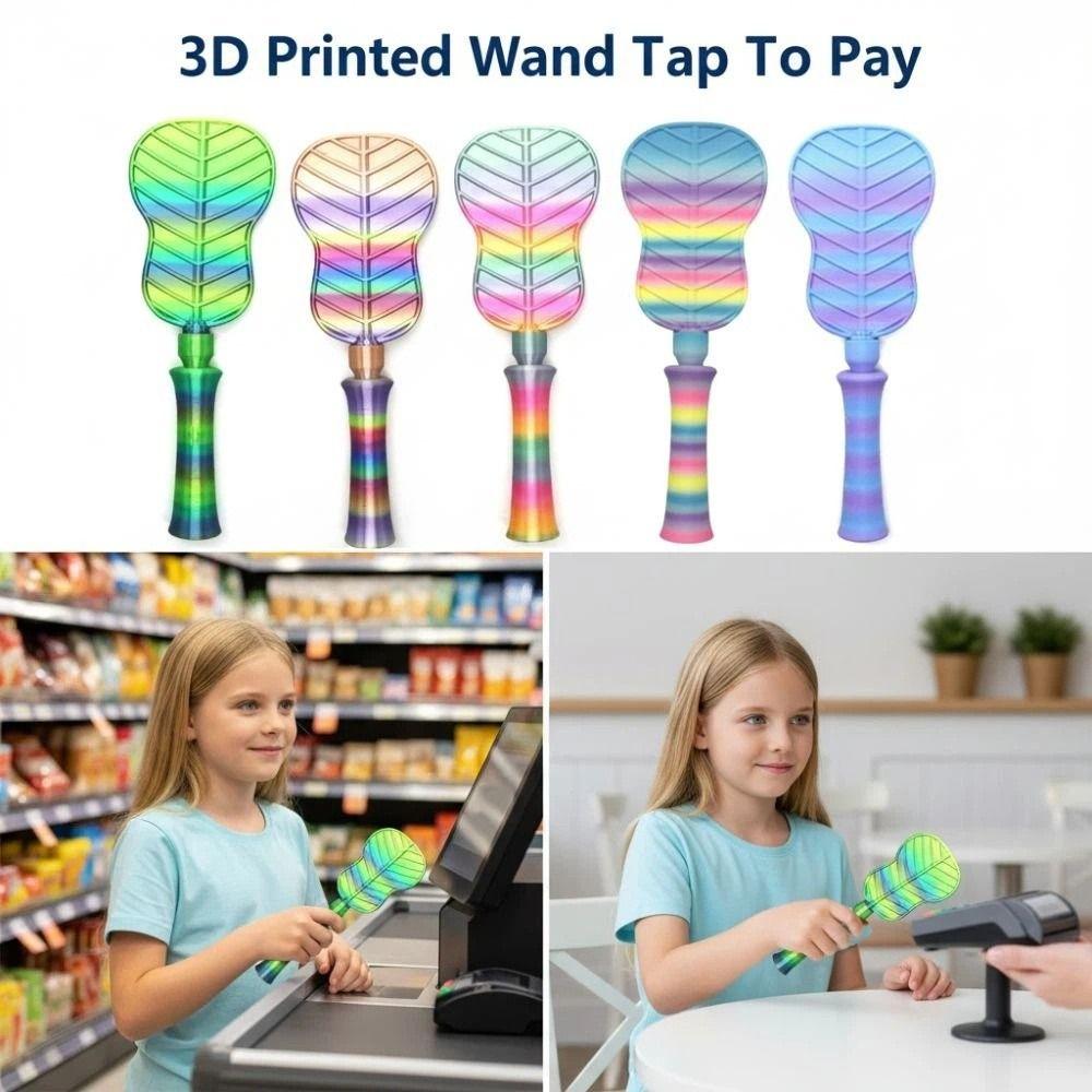 Creative 3D Print Wand Tap To Pay Convenient Checkout Portable Telescoping Credit Card Holder Funny Cute Magic Wand Holder