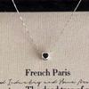 Collier Pendentif Cœur & Carré Plaqué Argent - Style Luxe Femme 2024 pour Pulls Automne/Hiver