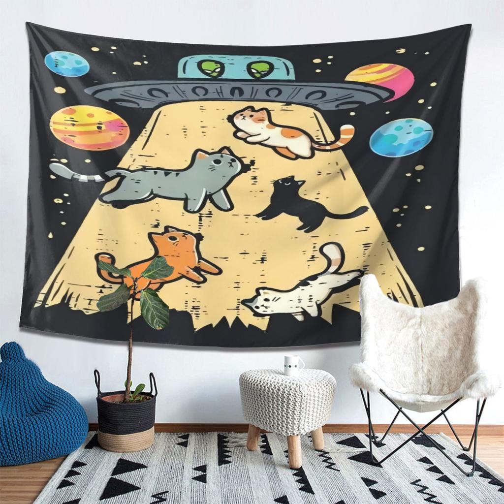 Charming Cats Themed Tapestry, High Quality Print Wall Hanging For Living Room Bedroom Office Party Holiday Gift Decor