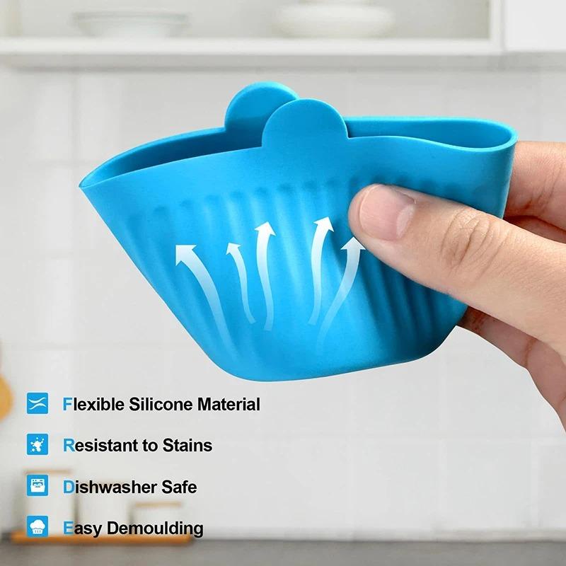 4/10/20 Bucăți Forme de Copt pentru Friteuză cu Aer, Forme din Silicon Alimentar, Formă de Ouă, Set Ustensile de Copt, Veselă de Exterior