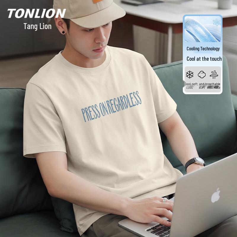 

TonLion Men s Casual Ice-Feel Short Sleeve T-Shirt L