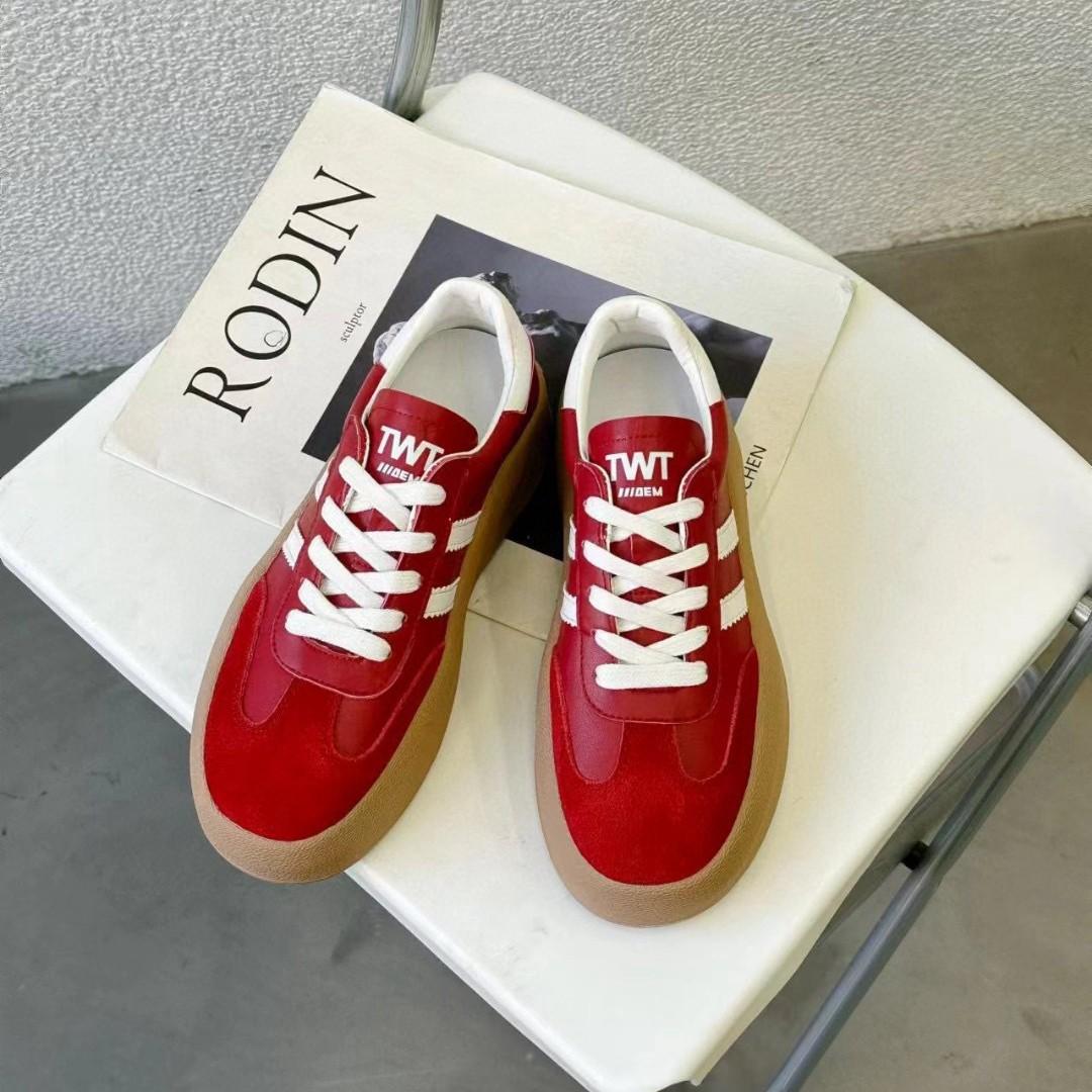 

Leather casual sports board shoes platform star shoes women s autumn new versatile little white shoes 40 червоний
