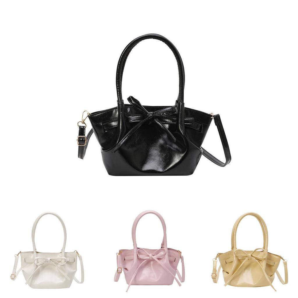 Mini Pu Water Bucket Bag With Bow Knot For Daily Casual Wear