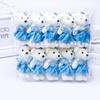 10Pcs 12cm Bear Flower Bouquet Toy Cartoon Doll Teddy Bear Bouquet Graduation Birthday Wedding Gifts Party Home Decoration