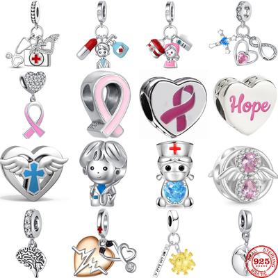 Copper Doctors Nurses Medical Ambulances Pendant Bead Fit Original Pendant Charm Bracelet Women Fashion Diy Jewelry