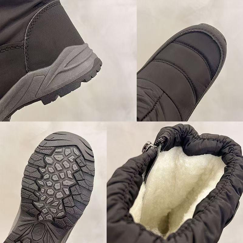 Warm snow boots women's winter non-slip velvet medium boots couple side zipper platform cotton shoes cotton boots