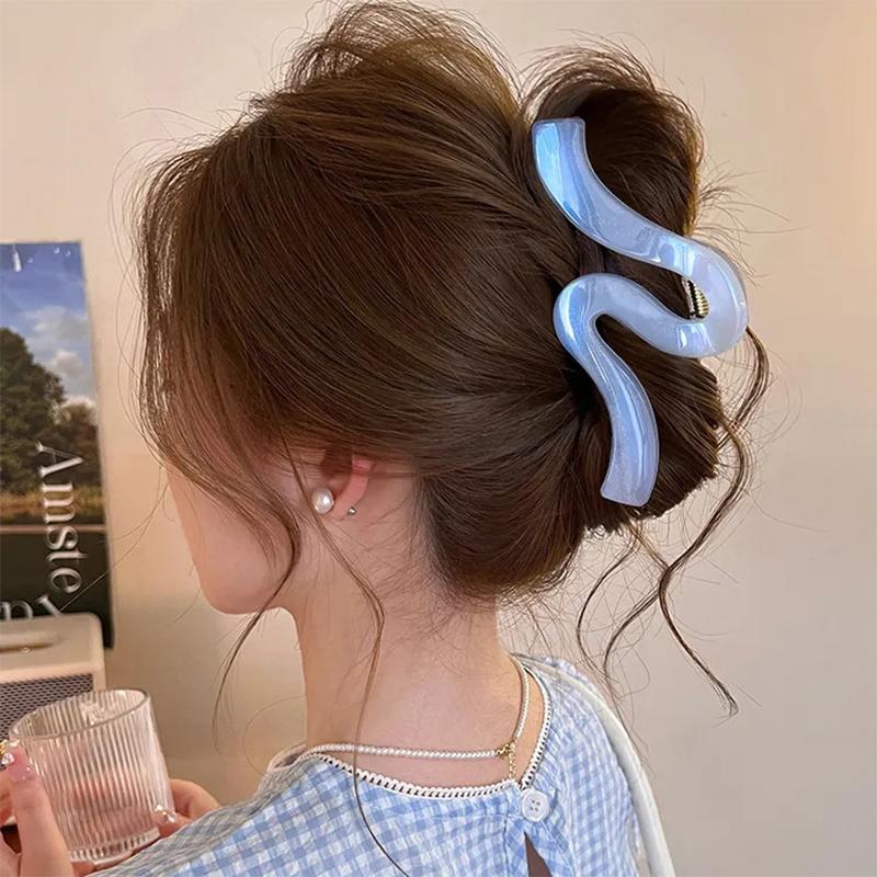 

Темпераментная большая волна заколка-краб для волос заколки-крабы для женщин девочек заколка для волос хвостик головной убор аксессуары для волос подарки