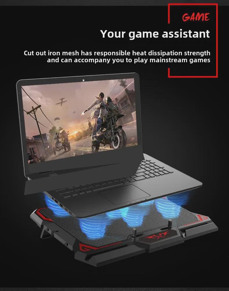 Touch-Control Laptop Cooling Base with Six Fans