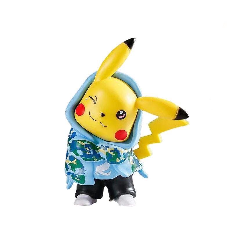 Pikachu Auto Dekoration Camouflage Outfit PVC Actionfigur Modell Kuchen Dekoration