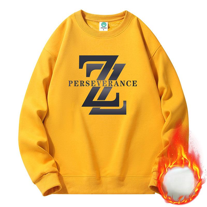 

Утолщенный флисовый свитер с круглым вырезом, мужской и женский, модный свободный свитер, зимний утолщенный 5XL жёлтый