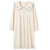 Damen Prinzessinnen-Stil Nachthemd Baumwolle Langarm Süßes Loungewear Kleid