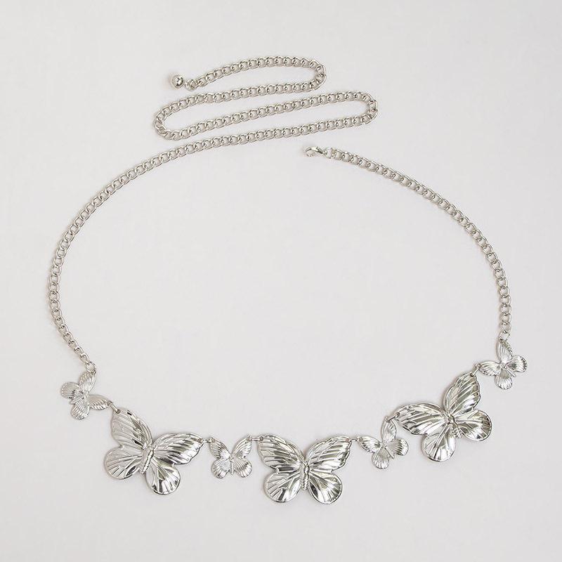 High-end Sweet Girl Big Butterfly Hollow Fashion Clothing Waist Chain Metal Sweet Cool Women's Waist Chain
