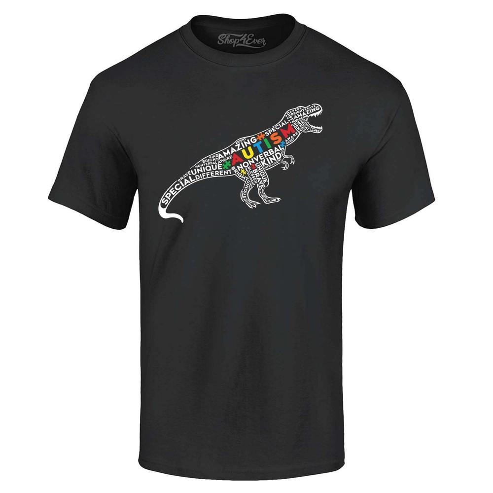 Autism Awareness Dinosaur Word Cloud T-shirt Autism Shirts