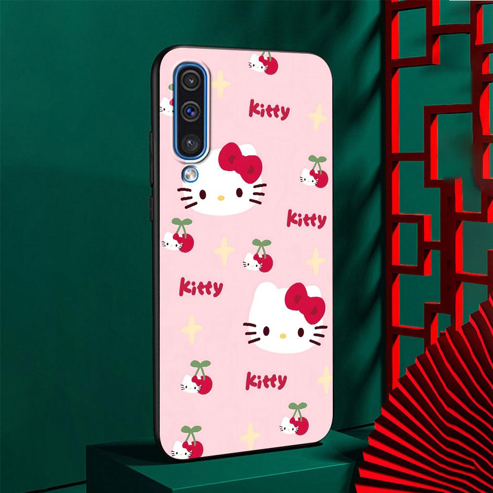 

Чехол Kawaii Hello Kitty KT Cat для Samsung Galaxy A03 A04s A20 A30 A20e A70 A70s A50 A40 A30s A50s A20s A10s Черная крышка для телефона Samsung A10