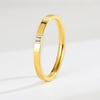 18k Gold Plated Ring Moissanite Engagement Wedding Band Stainless Steel Fade Resistant Trendy Jewelry