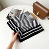 Retro Cotton And Linen Herringbone Pattern Small Square Scarf Silk Scarf Versatile Square Scarf Belt Silk Scarf Clothing With Neck Scarf