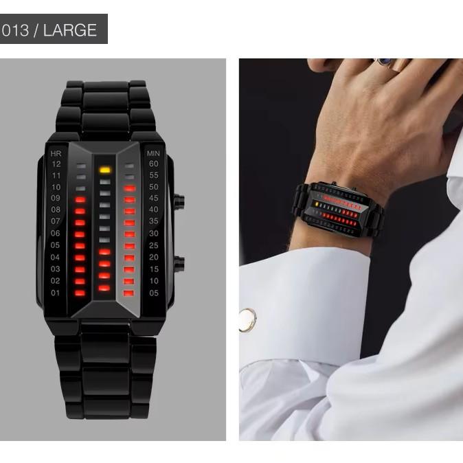 LED-Mode-Armbanduhr Unisex Herren Damen Geschenk Digital Lava Display Edelstahlband Armee Sport Vintage Retro Casual