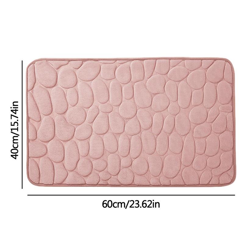 Memory Foam Fußmatte Kieselstein geprägt Badematte Rutschfester Teppich Saugfähiges Badezimmer Rutschfeste Accessoires 40x60x1.5cm