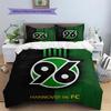 Hannover 96 Vzorovaná Sada Povlečení a Prošívané Deky Domácí Dekorace Dárek (1 * povlak na peřinu + 2 * povlak na polštář bez jádra)