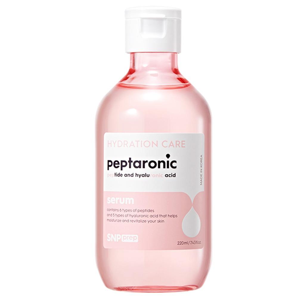 SNP Prep Peptaronic Serum 220ml - Large Capacity Skin-Smoothing & Hydrating Serum with 6-Peptide Complex and 5-Layer Hyaluronic Acid