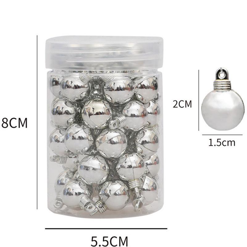48Pcs/1.5CM Christmas Ball Decoration Supplies Christmas Tree Ornaments Pendants New Year Party Home Decoration