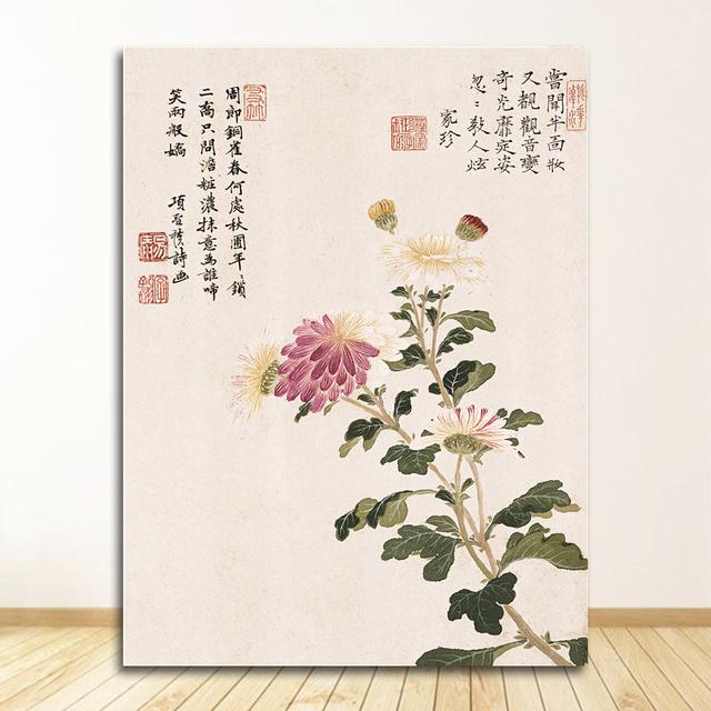 Leinwand Malerei Bild Wand Kunst Dekoration Angepasst Vintage Kunst Chinesischen Stil Meilan Bambus Und Buchstaben Poster Drucken Hause