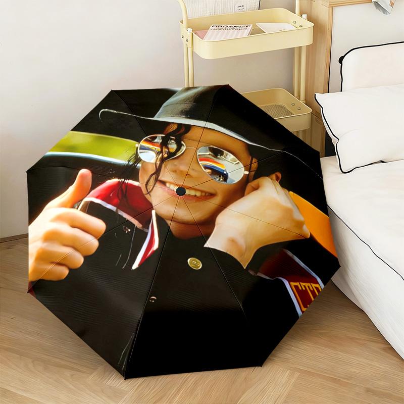 1PC Michael Jackson Automatic Umbrella - Suitable Travel Outdoor Portable Umbrella Birthday Gift Daily Essentials