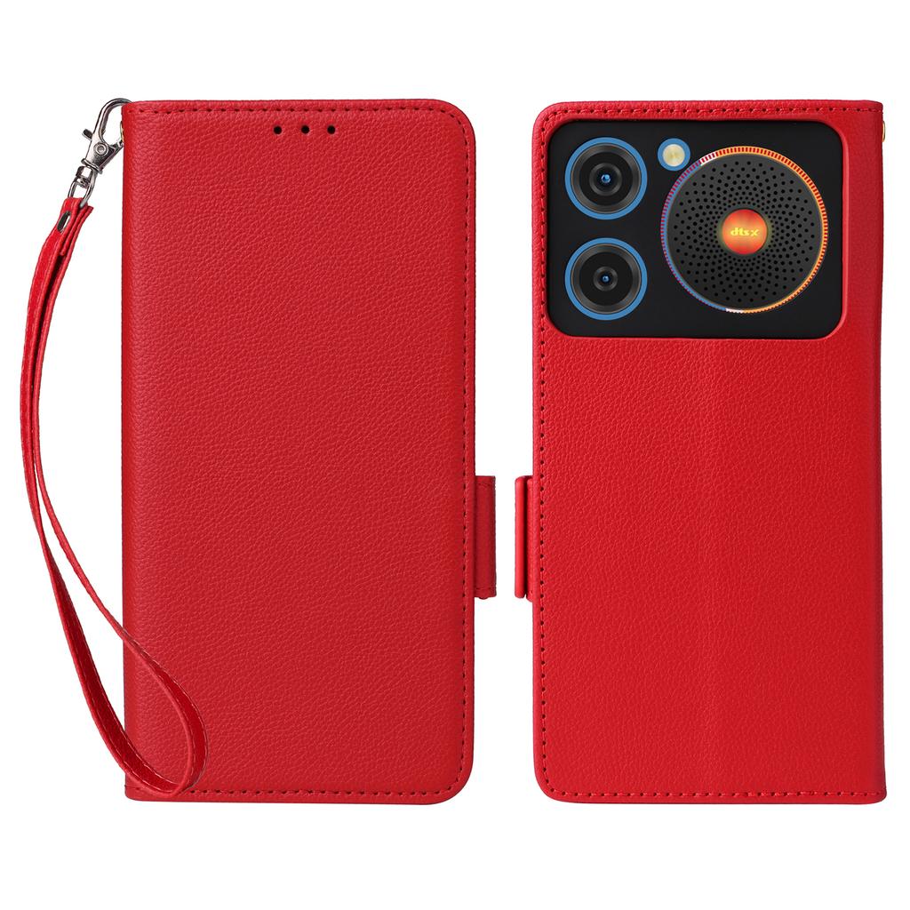 For ZTE nubia Music Case with Wrist Strap Litchi Texture PU Leather Wallet Phone Cover