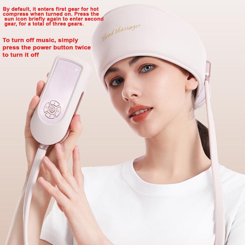 USB 6-zone airbag head massager with 3 levels of force and 5 modes of comfort massager