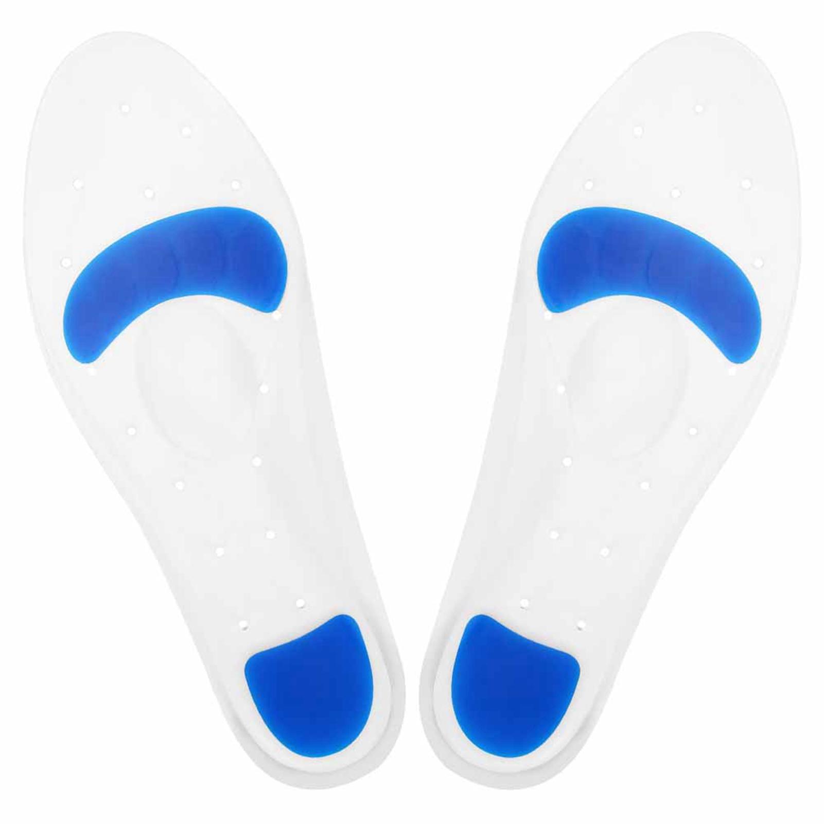 Semelles en Silicone Absorption des Chocs Haute Élasticité Découpables Soutien de la Voûte Plantaire Insert de Chaussure Semelles Intérieures blue