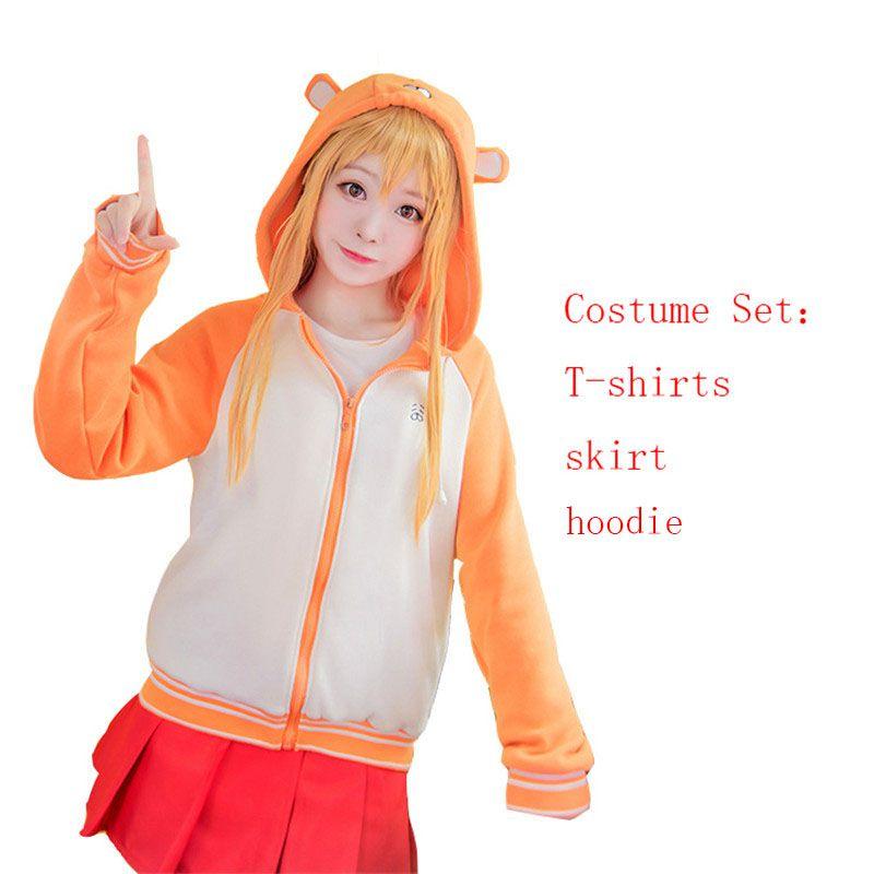 Adorable Himouto! Umaru-chan Doma Hoodie Cosplay Costume Jacket And Skirt Set Outfit