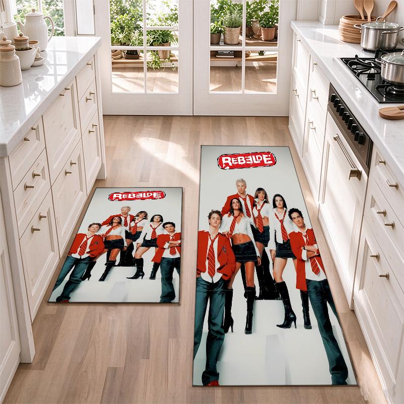 Rebelde A Flannel Kitchen Floor Mat – Non-Slip, Absorbent and Easy to Clean Suitable for Kitchens, Entryways Bedroomsand Bathrooms