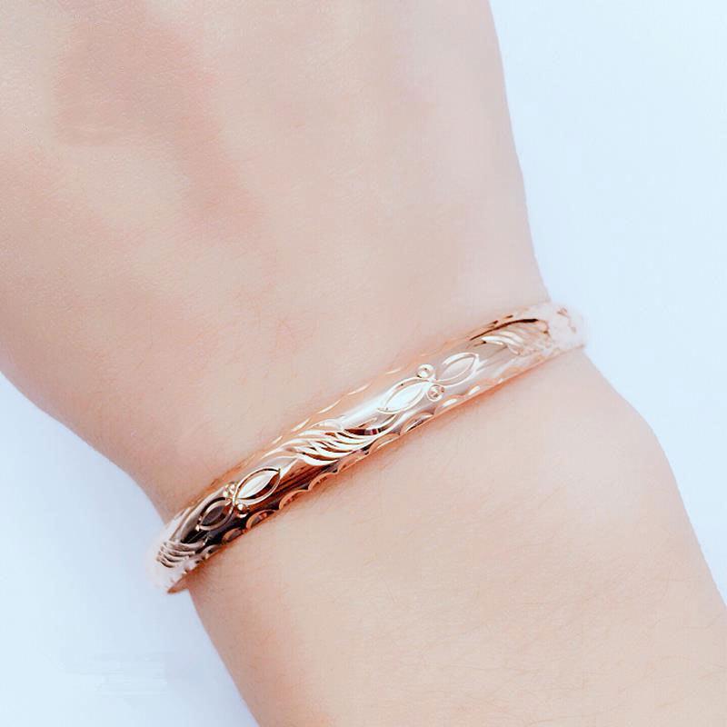 Pure Purple Gold Women'S Pattern Pull Bracelet Fashionable Atmosphere Color Gold Plated Rose Gold Bracelet