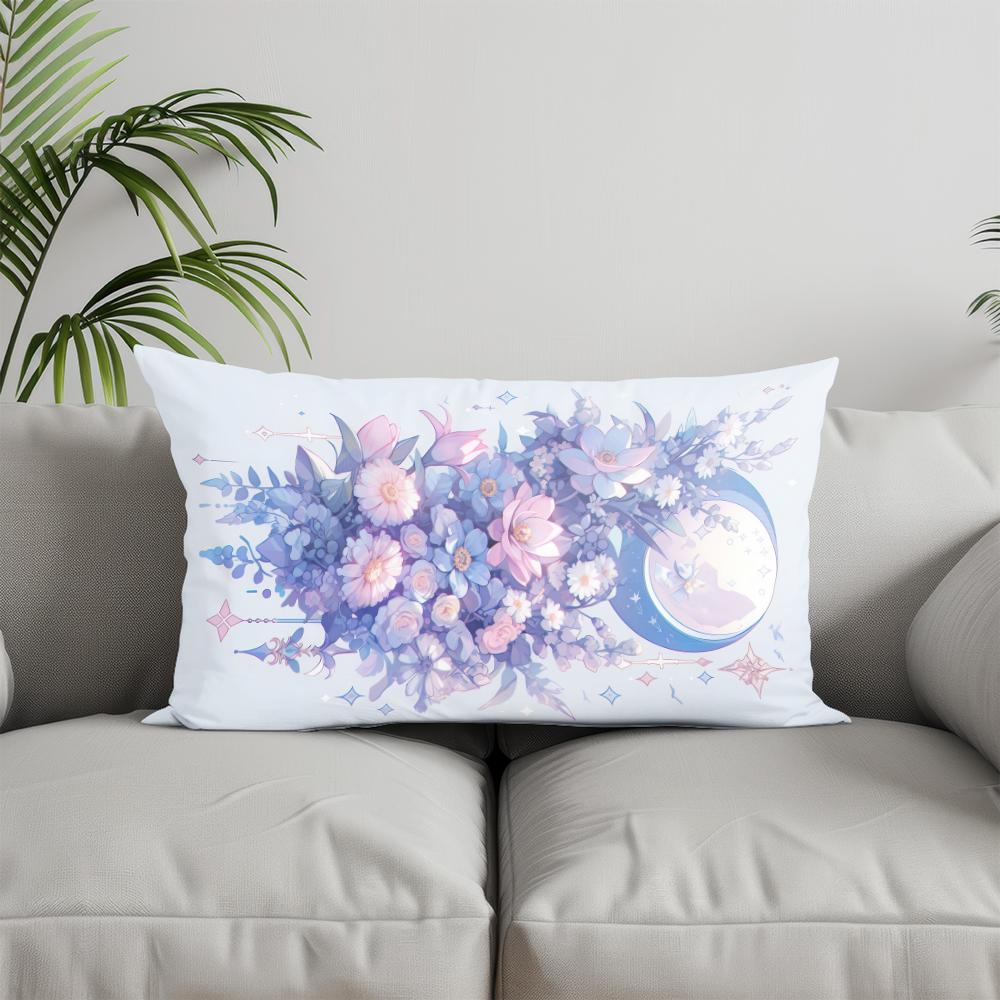 

Декор для дома Красочная цветочная прямоугольная наволочка Подходит для дивана, спальни, автомобиля Наволочка Чехол для подушки Прямоугольная подушка для спины 30x50cm