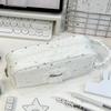 Lace Star Print Pencil Case Large Capacity Pen Bag Viewable Window Storage Pouch  For Teen Girls