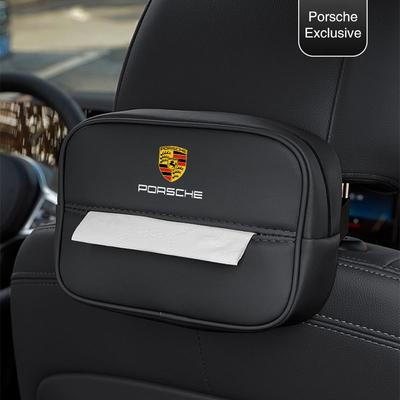 Car Interior Tissue Storage Bag Accessories Toilet Paper Organizer For Panamera Taycan 911 718 Macan Cayenne Boxster
