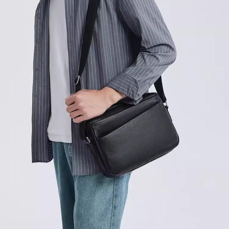 Leather Men's Crossbody Bag Casual Commuting Shoulder New Fashionable Top Layer