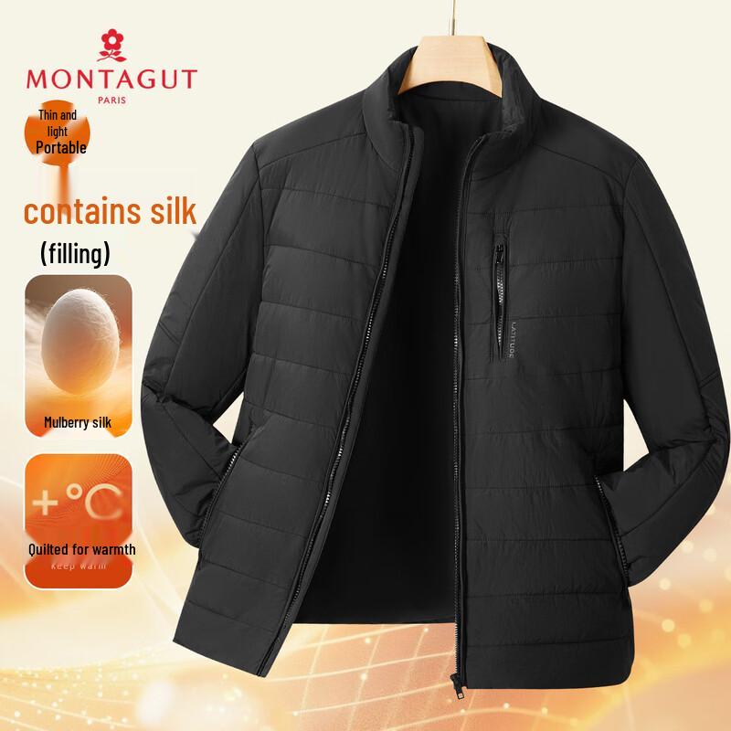 MONTAGUT Men s Lightweight Silk Blend Padded Winter Jacket 3XL