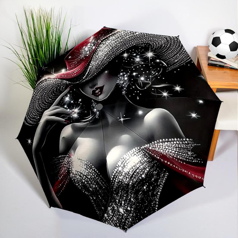 

1PC Diamond Woman Umbrella Automatic Open/close, Sturdy Iron Frame & 8-Rib Struct, Umbrella for Women & Men, Christmas Giftss