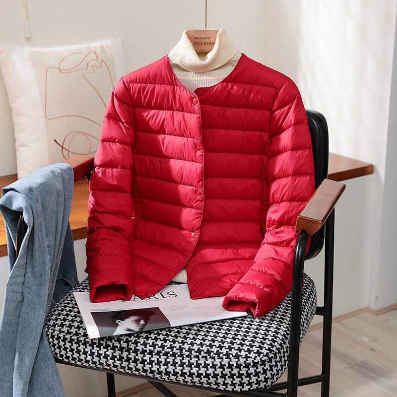 Autumn Winter Warm Women White Duck Down Slim Jackets Female Ultra Lightweight Packable Puffer Coats