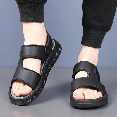 Sommer Herren Sandalen Neu Peep-toe Jugend Schwarz Hausschuhe Strand Cool Rutschfest Laufschuhe Männlich Freizeitschuhe Mann Luxus Sandalen