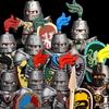 Medieval Castle MOC Building Blocks Wolf Warriors Soldier Figure Crusader Knights Horse Flag Vests Shield Weapon Toys Gifts T022