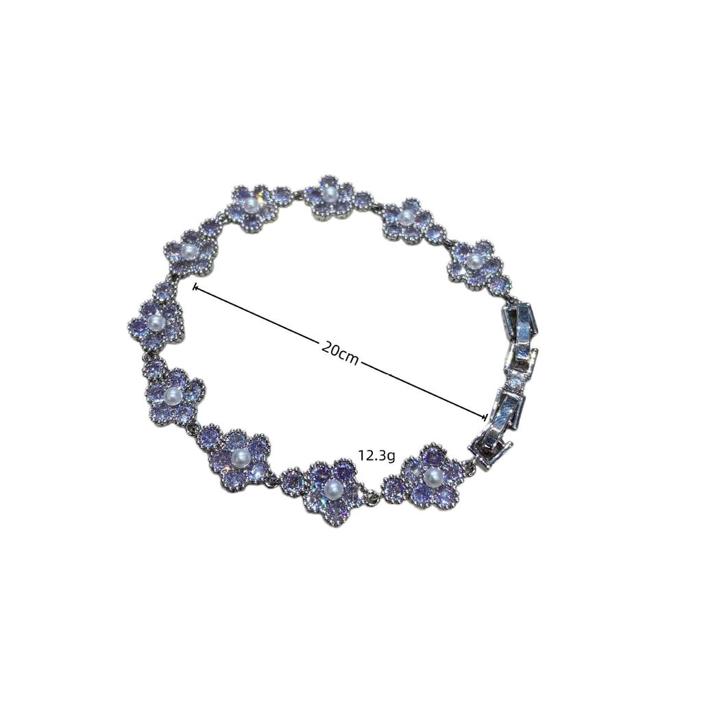Jewelry Flower Bracelet White Light Luxury Flower Design High-End Bracelet Women