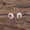 925 Sterling Silver Jewelry Amethyst Gemstone Handmade Earrings 0.54" For Gift EE-151-6