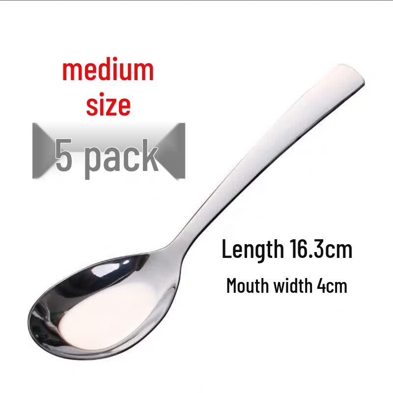 Qianxing 201 Stainless Steel Deepened Soup/Rice Spoons (10-Pc Set)