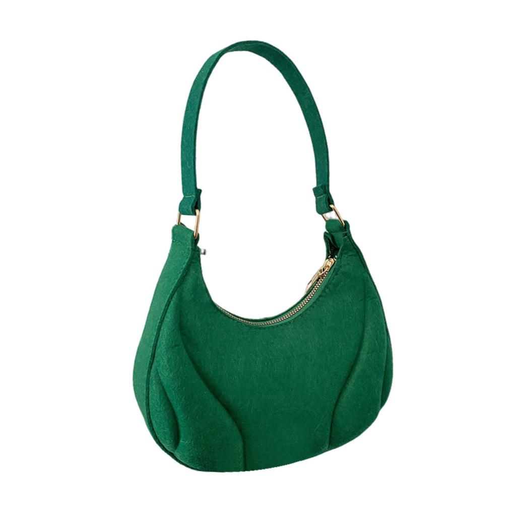 Yousheng Damen Schultertasche Knödelform Filztasche Reißverschluss Einfarbig Große Kapazität Pendler Geldbörse für Schule Party Reise Straße Urlaub