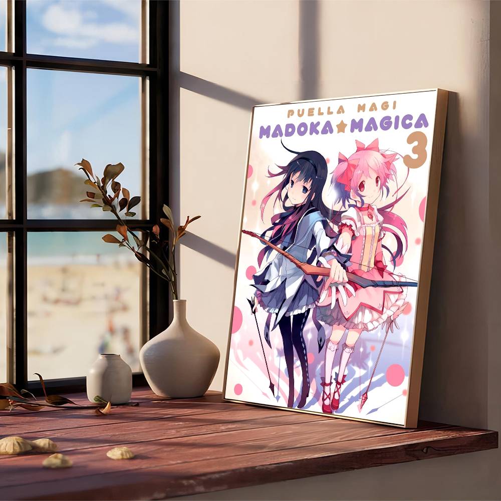 Anime P-Puella Magi Madoka Magica Girl Vintage Posters Sticky Retro Kraft Paper Sticker DIY Room Bar Cafe Kawaii Room Decor