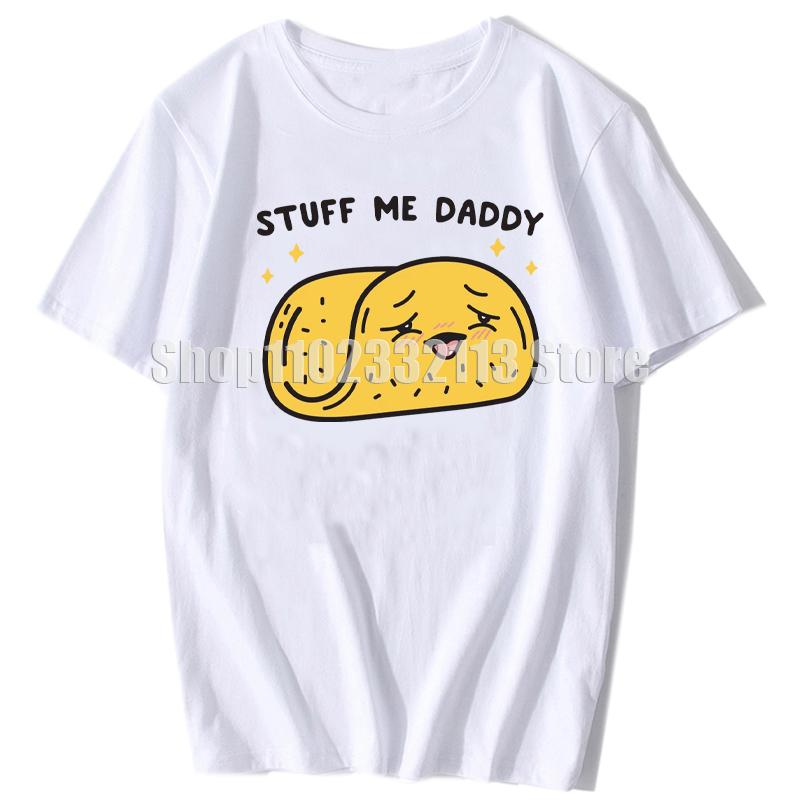 Double Stuff Me Daddy T-Shirt Newfangled Sandwich Biscuit Cartoon Tops T-Shirt Lustiges Dirty Pun Stuff Me Daddy Geschenk für Frauen T-Shirt