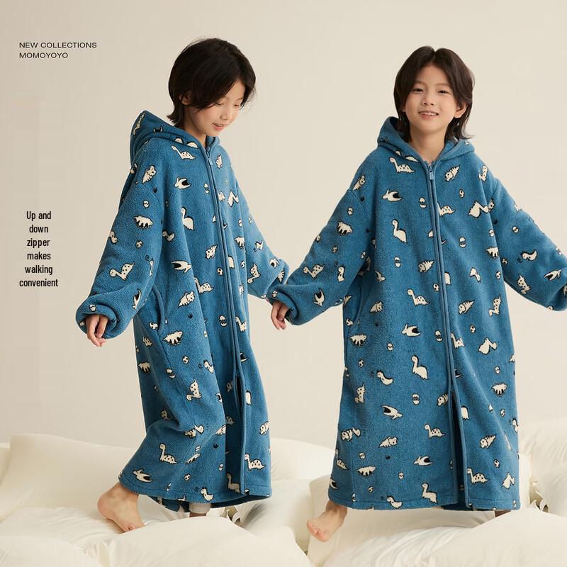 

Kids Plush Hooded Zip-Up Sleep Robe 130