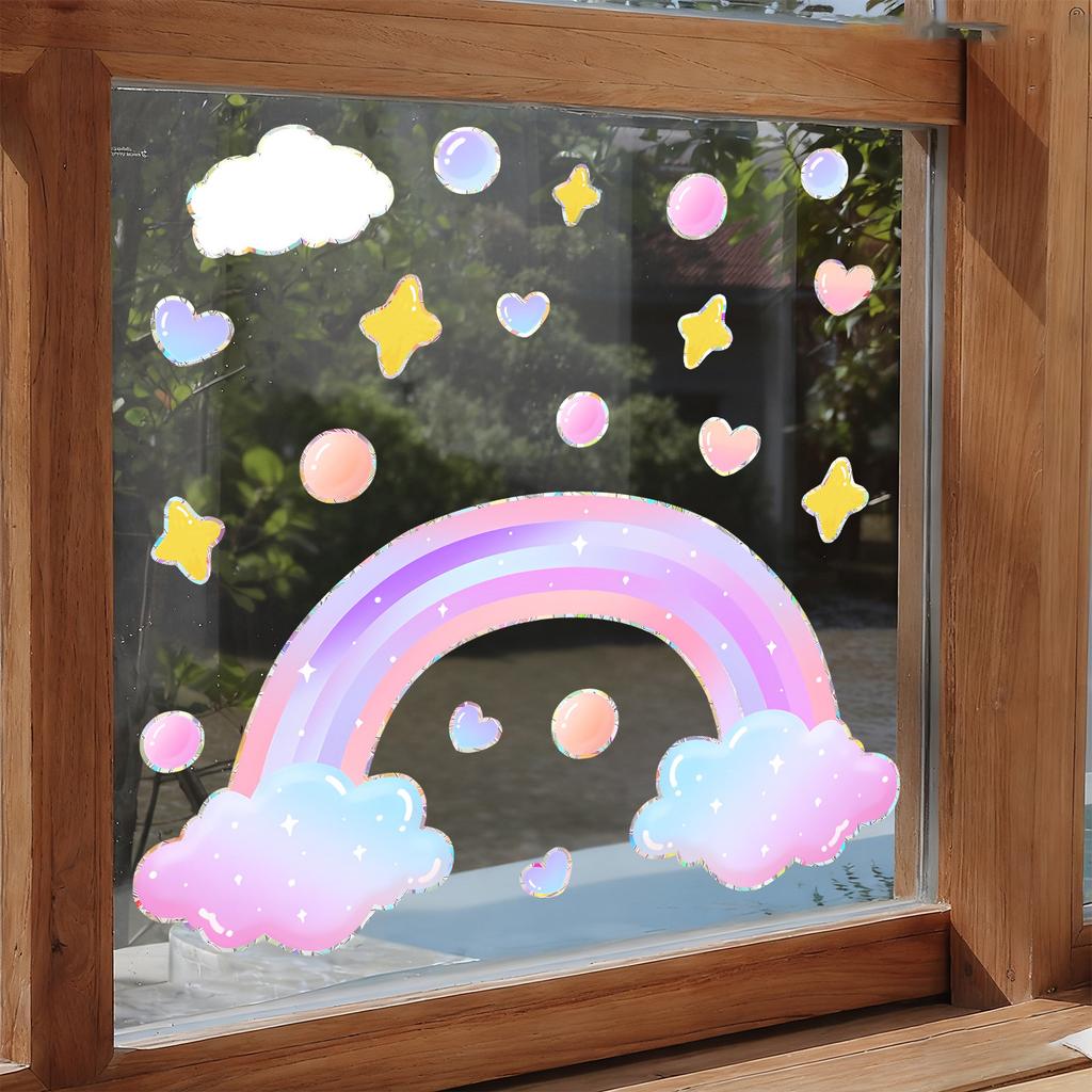 Rainbow Cloud Self-adhesive Living Room Bedroom Living Room Balcony Wall Decoration Stickers